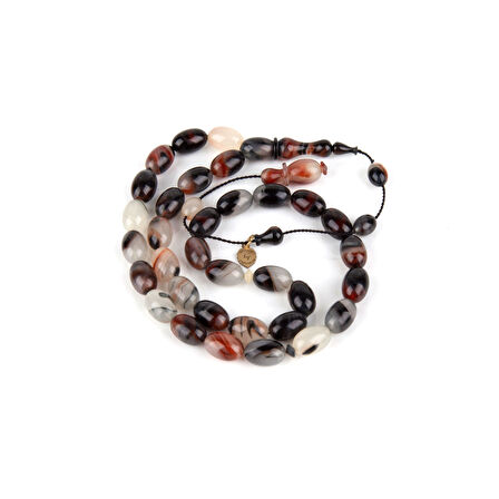 Eski Çatal Bıçak Takımı Obje Kadim Katalin Beyzi Kesim 8x12mm Tesbih