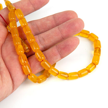 Sıkma Kehribar Kapsül Kesim 8x10.5mm Tesbih