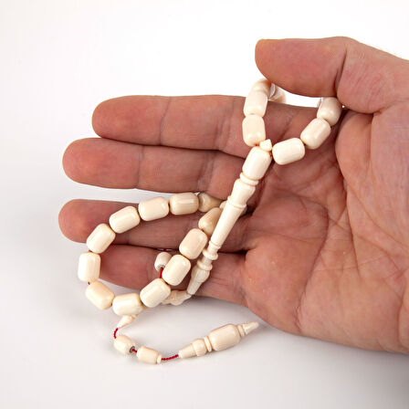 Eski Objeden Mamül Fildişi Kapsül Kesim 8x11mm Tesbih -  İbrahim Atasever Usta İşi