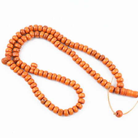 Şimşir Ağacı Boyalı Turuncu 99luk Tekerlek Kesim 10x6mm Namaz Tesbihi