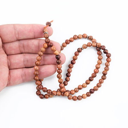 Gül Ağacı 99luk Küre Kesim 6mm Namaz Tesbih
