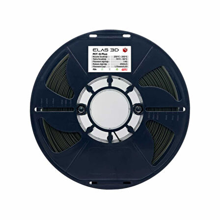 Elas PETG Plus Filament Haki Yeşil 1.75mm 1Kg