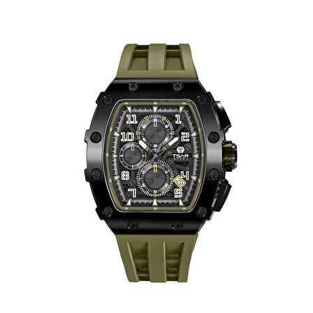 Elemental Series – Takvim Fonksiyonlu Çelik Saat TB8204Q Siyah - Yeşil