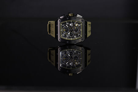 Elemental Series – Takvim Fonksiyonlu Çelik Saat TB8204Q Siyah - Yeşil