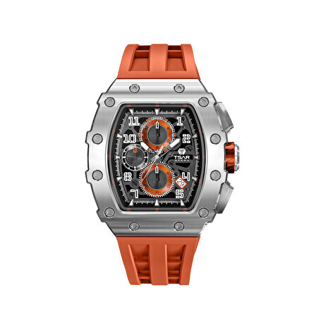 Elemental Series – Takvim Fonksiyonlu Çelik Saat TB8204Q Silver - Turuncu