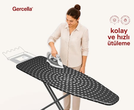 Luxury Grey Star Ütü Masası Kılıfı Bezi Örtüsü (50X135CM)