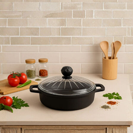 Elmas Basık Tencere 26 Cm