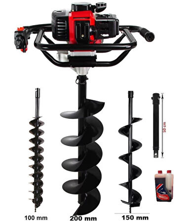 Gardenpro TKDZ-03/52 Toprak Burgu Makinası Set-1 Zentra