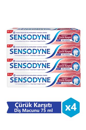 Sensodyne Hassasiyet + Çürük Karşıtı Diş Macunu 75 ml x 4 Adet