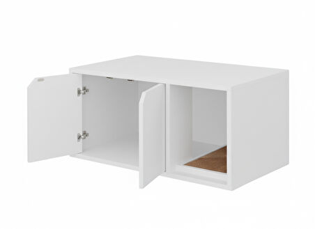 Purrfect Kedi Tuvaleti Mobilyası Beyaz