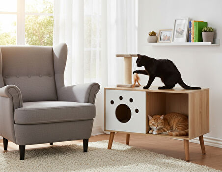 MeowCave Kedi Tuvaleti Mobilyası