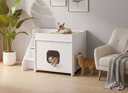 Trixie Cat Merdivenli Çok Amaçlı Kedi Tuvaleti Mobilyası