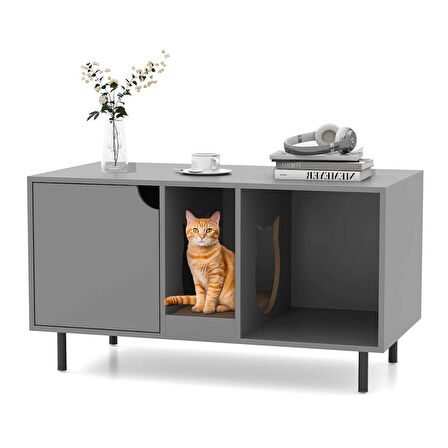 CostWay Gizli Kedi Tuvaleti ve Depolama Dolabı – Modern Tasarım Antrasit