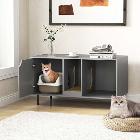CostWay Gizli Kedi Tuvaleti ve Depolama Dolabı – Modern Tasarım Antrasit