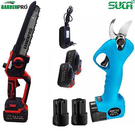 Garden pro Lityum Akülü Budama Testeresi Ve Suca Budama Makas Seti