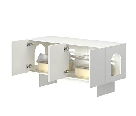 Felix Kedi Tuvalet Mobilyası – Çok Amaçlı Kedi Mobilyası Beyaz