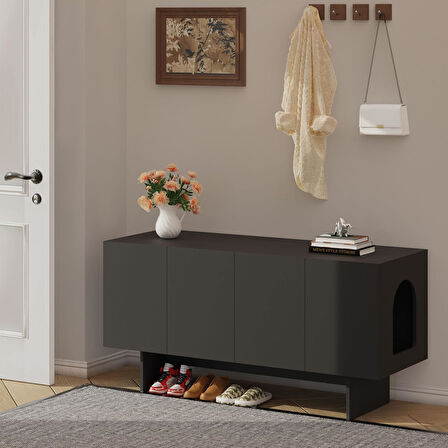 Felix Kedi Tuvalet Mobilyası – Çok Amaçlı Kedi Mobilyası Siyah