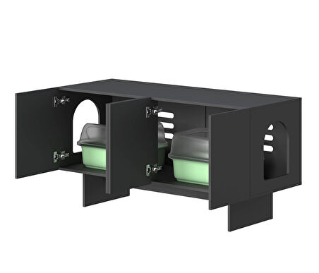 Felix Kedi Tuvalet Mobilyası – Çok Amaçlı Kedi Mobilyası Siyah