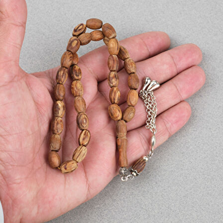 Kör Diken Ağacı Alpaka Püsküllü Fıçı Kesim 7.5x10mm Tesbih