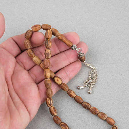 Kör Diken Ağacı Alpaka Püsküllü Fıçı Kesim 7.5x10mm Tesbih