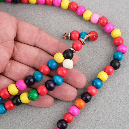 Bonibon 99luk Renklli Boyalı Ahşap Küre Kesim 10mm Namaz Tesbihi