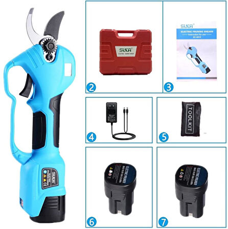 Suca SC 8610 LED Ekranlı Akülü Şarjlı Budama Makası