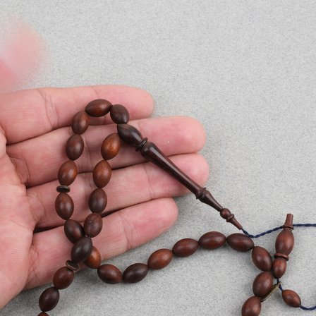 Yılan Ağacı Usta İşi İmzalı Sülün İmame Beyzi Kesim 7x11.5mm Tesbih
