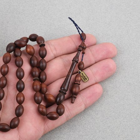 Yılan Ağacı Usta İşi İmzalı Sülün İmame Beyzi Kesim 7x11.5mm Tesbih