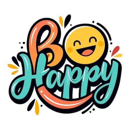 Be Happy ütü ile uygulanabilen DTF tekstil baskı