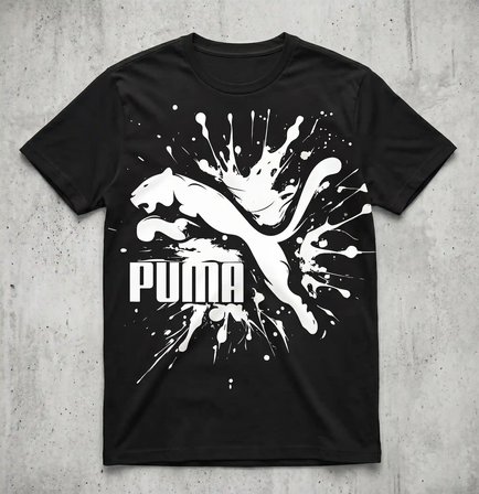 Puma ütü ile uygulanabilen DTF tekstil baskı
