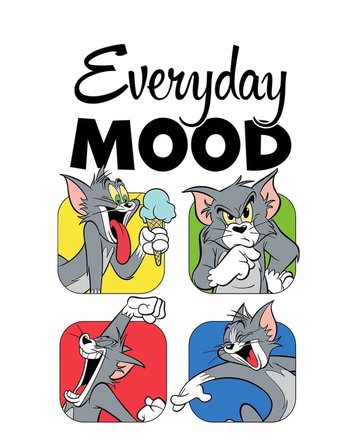 Tom ve Jerry Mood ütü ile uygulanabilen DTF tekstil baskı