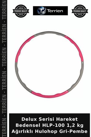 Delux Serisi Hareket Bedensel HLP-100 1,2 kg Ağırlıklı Hulohop Gri-Pembe