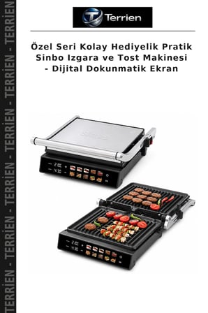 Özel Seri Kolay Hediyelik Pratik Sinbo Izgara ve Tost Makinesi - Dijital Dokunmatik Ekran