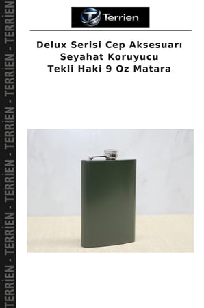 Delux Serisi Cep Aksesuarı Seyahat Koruyucu Tekli Haki 9 Oz Matara