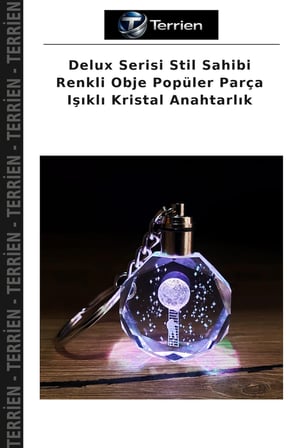 Delux Serisi Stil Sahibi Renkli Obje Popüler Parça Işıklı Kristal Anahtarlık