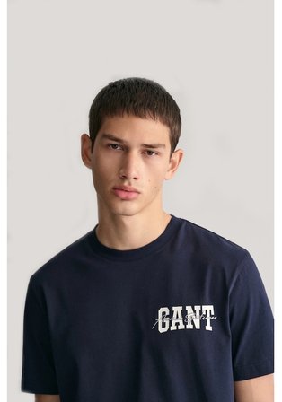 Gant Saf Pamuk Regular Fit Bisiklet Yaka Erkek Tişört 433.l Lacivert Gant Saf Pamuk Regular Fit Bisiklet Yaka Erkek Tişört 433.l Lacivert M