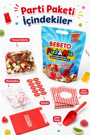 Bebeto Pick’n Mix Yumuşak Şeker ve Marshmallow Parti Seti 650 gr