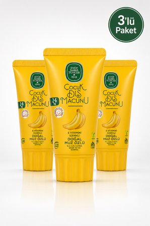 Eyüp Sabri Tuncer Doğal Muz Özlü 2-6 Yaş Çocuk Diş Macunu 60 Ml X 3 Adet