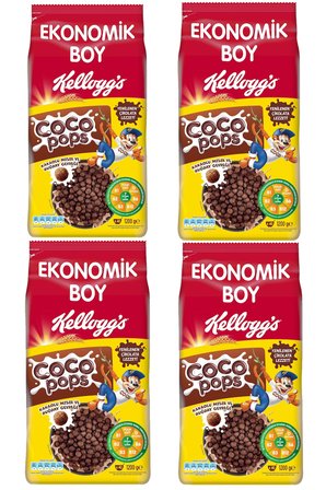 Kellogg's Coco Pops Çikolatalı Buğday ve Mısır Gevreği 1200 gr x 4 Adet