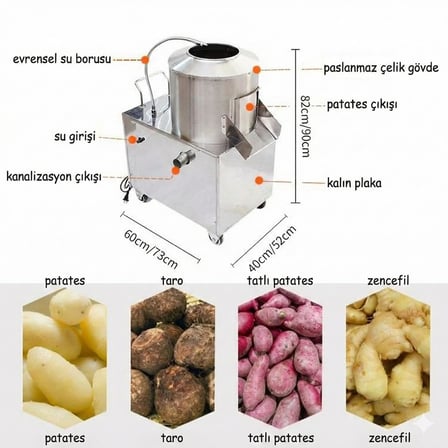 Dalle TP-350 Patates Soyma Makinesi