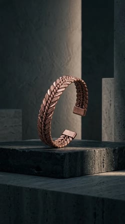 Aura Copper Bakır Bileklik Kadın Erkek El Yapımı Açık Kelepçe Bilezik Bc-00001
