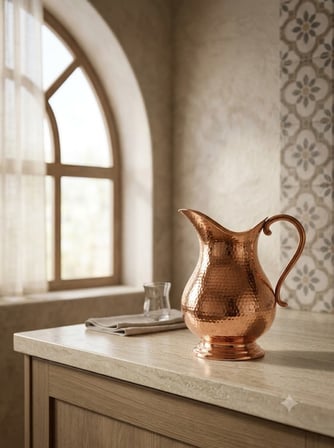 Aura Copper Dövme Bakır Ördek Sürahi 2 L 1 mm 23 cm El Yapımı Sc-00006
