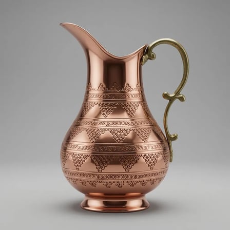 Aura Copper Dövme Bakır Ördek Sürahi 2 L 1 mm 23 cm El Yapımı Sc-00009