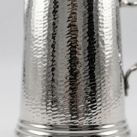 Aura Copper El İşlemeli Bakır Sürahi 2 L Kapaklı 28 cm 1,2 mm SC-000022 - Petek - Gümüş