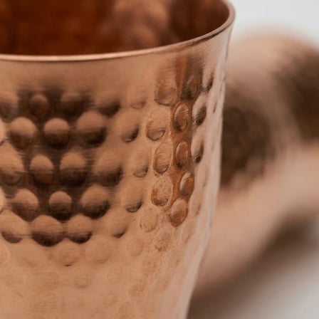 El Yapımı Dövme Bakır Bardak 500-600 ml Meşrubat Bardağı KC-00017 Bakır Büyük Boy 600 ml