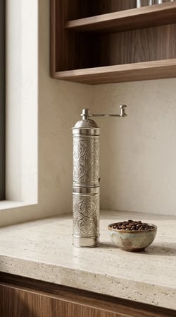 Aura Copper Nostaljik Manuel Kahve Karabiber Değirmeni 22 cm Bakır Öğütücü - DC-00003-Gümüş Renk