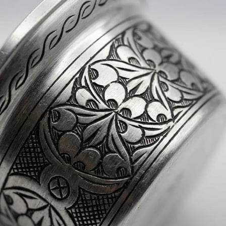 Aura Copper Bakır Ehlikeyf Bardak Soğutucu El İşlemeli ve Jelli Modeller EC-00003-Gümüş Ağır İşleme