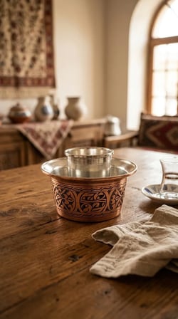 Aura Copper Bakır Ehlikeyf Bardak Soğutucu El İşlemeli ve Jelli Modeller EC-00004-Bakır Ağır İşleme