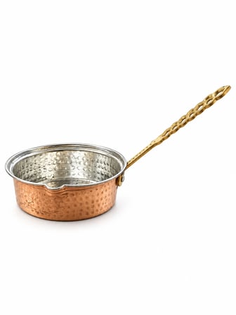 Aura Copper Kalın Bakır Sosluk 12 cm 1 mm El Dövmesi Uzun Saplı Sos Tavası SS-00002-Dövme