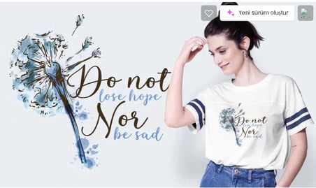 Asla Ümidini kaybetme, T-Shirt Tasarımı